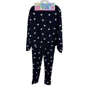 Vigoss Girls Black White Hearts 2 Piece Top & Joggers Soft Loungewear Set